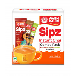Wagh Bakri Sipz Instant Chai Combo Pack 12n